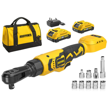 20V Brushless Cordless Ratchet Wrench, 3/8" Drive, 74 ft-lbs (100 Nm), 2 Batteries