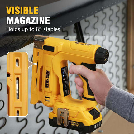 Alloyman 3/8'', 18-Gauge 2-in-1 Cordless Brad Nailer & Stapler Kit