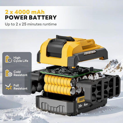 Pala de nieve inalámbrica Alloyman de 20 V y 12 pulgadas