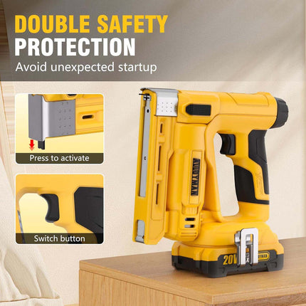 Alloyman 3/8'', 18-Gauge 2-in-1 Cordless Brad Nailer & Stapler Kit