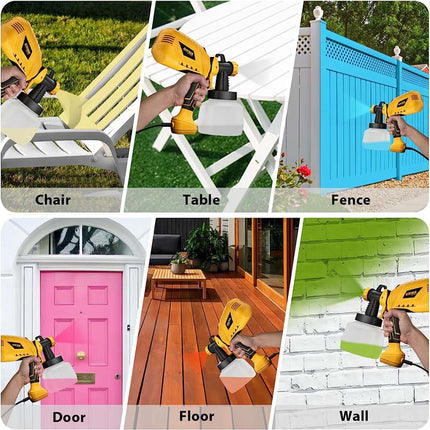 ALLOYMAN Paint Sprayer 650W HVLP 4 Nozzles and 3 Patterns with 1200ml Large Container Spray Gun