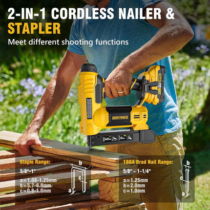 ALLOYPOWER 18-Gauge 2-in-1 Cordless Brad Nailer & Stapler Kit