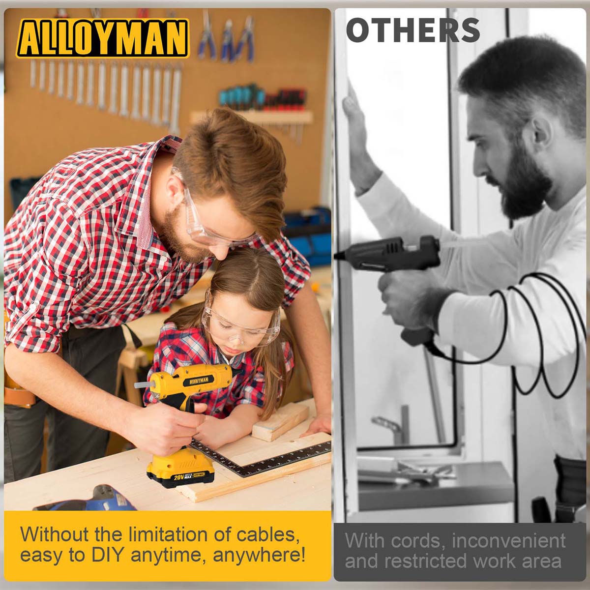 Alloyman 20V Cordless Glue Gun