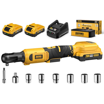 Alloypower 3/8" 20V Cordless Ratchet Wrench Kit - 60 Ft-lbs(80N.m) Torque