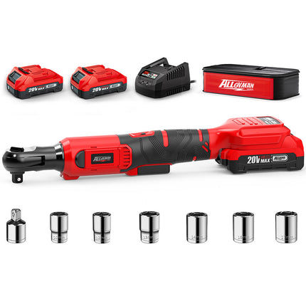 Kit de llave de carraca inalámbrica Alloyman de 3/8" 20V - 60 Libras-pie de torque (80N.m)