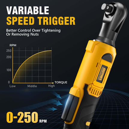 Alloypower 3/8" 20V Cordless Ratchet Wrench Kit - 60 Ft-lbs(80N.m) Torque