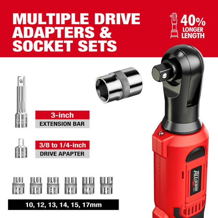 Kit de llave de carraca inalámbrica Alloyman de 3/8" 20V - 60 Libras-pie de torque (80N.m)