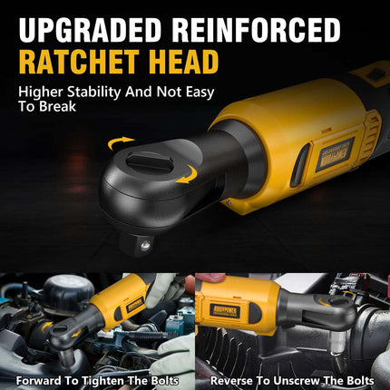 Alloypower 3/8" 20V Cordless Ratchet Wrench Kit - 60 Ft-lbs(80N.m) Torque
