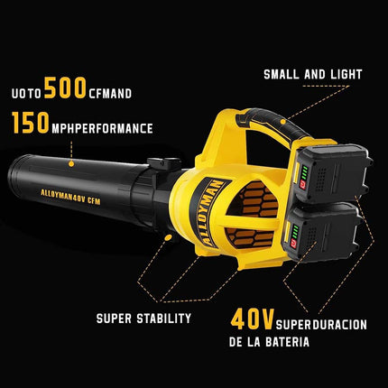 Soplador de Hojas Inalámbrico Alloyman 40V 500CFM