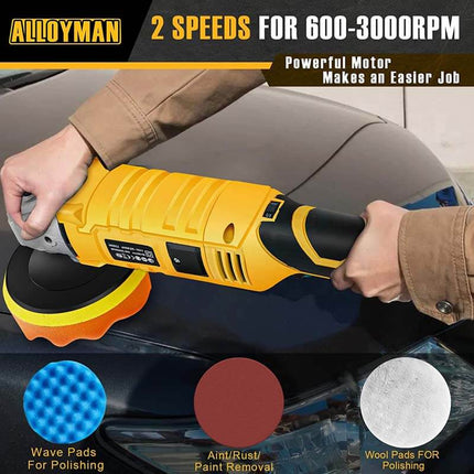 Pulidora de coche ALLOYMAN 1200W de 6"/7" con velocidad variable