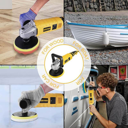 Pulidora de coche ALLOYMAN 1200W de 6"/7" con velocidad variable