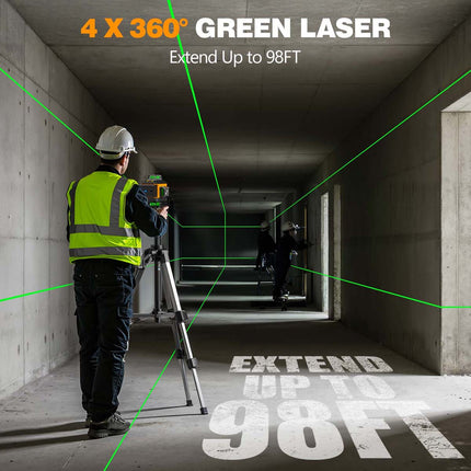 Alloyman 16 Lines 360° Green Laser Level Kit - Self-Leveling (Incl. Tripod)