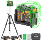 Alloyman Max 20V 3D Self-Leveling Laser Level - 3x360° Cross Line (Tripod & Hard Case Incl.)