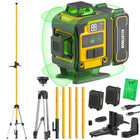 Alloyman 4x360° Green Laser Level - Incl. 12ft Pole & Tripod