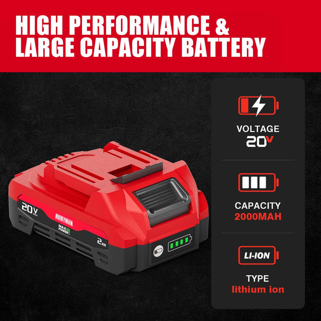 Alloyman 20V Lithium Ion Battery 2.0Ah/4.0Ah - Red