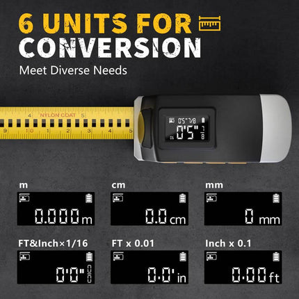 Alloyman 2-in-1 16Ft Digital Tape Measure - App Sync