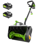 MITLEX 40V Brushless Cordless Snow Shovel, 14-Inch with 2 Batteries & LED Light