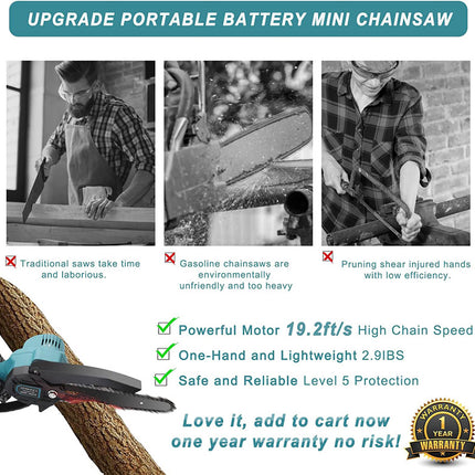 Bei & Hong 6-Inch 21V Cordless Mini Chainsaw