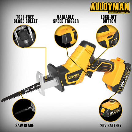 Sierra de sable inalámbrica Alloyman (3000 SPM)